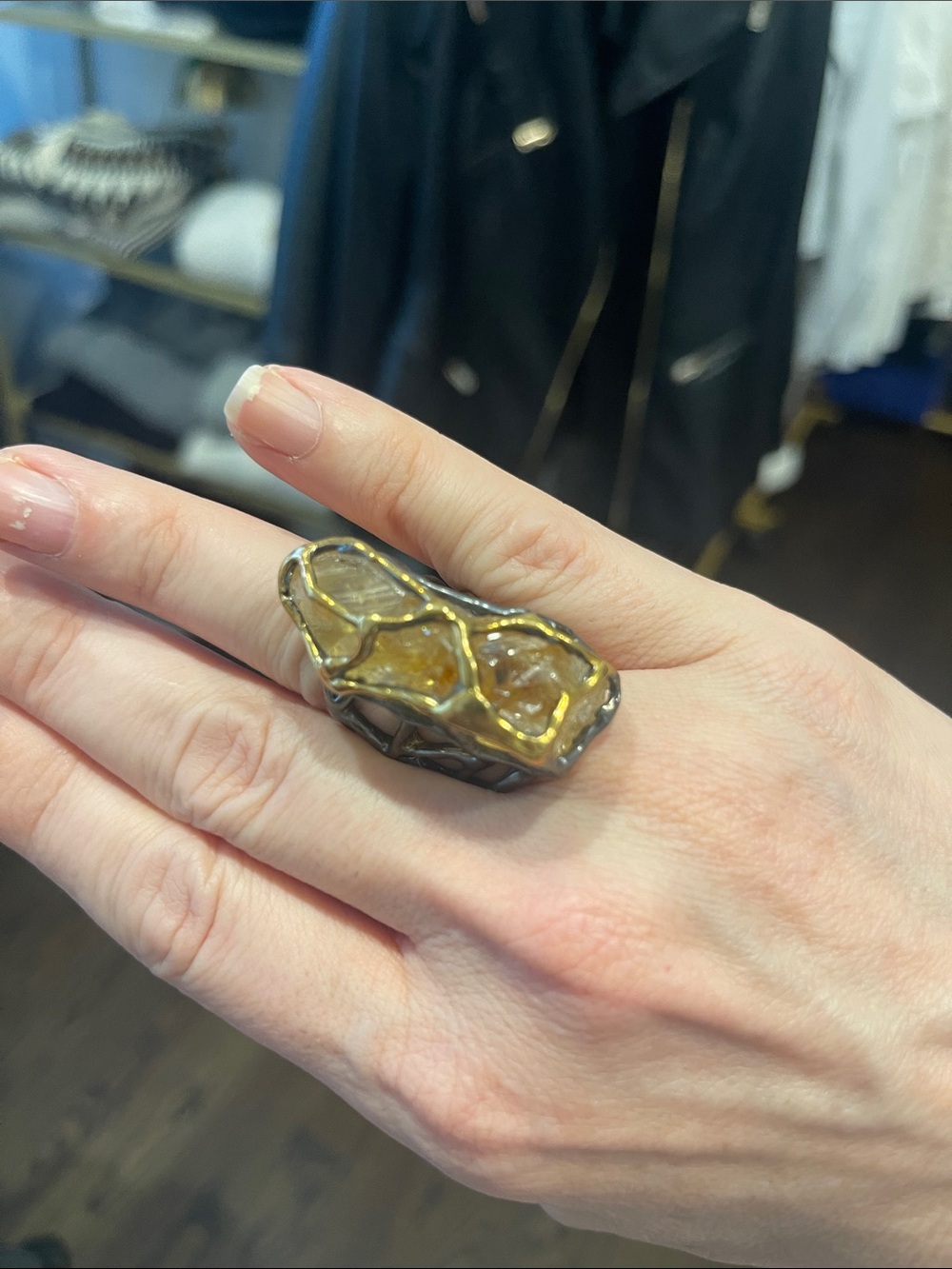 Turkish handmade Citrine Ring - Size 8